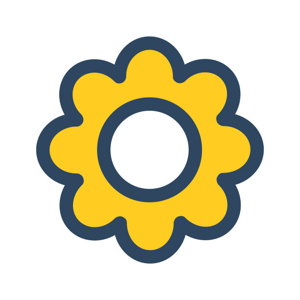 矢量复古花与轮廓。可爱的黄色的花。夏天的剪纸艺术。图片下载