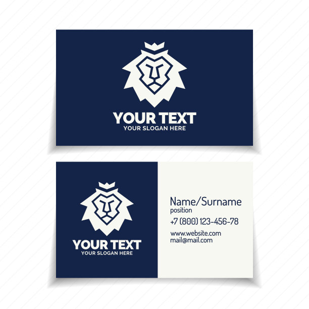 狮徽名片，狮头青色平纹，盾身等图片下载