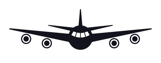 飞机前视图矢量图标图片下载