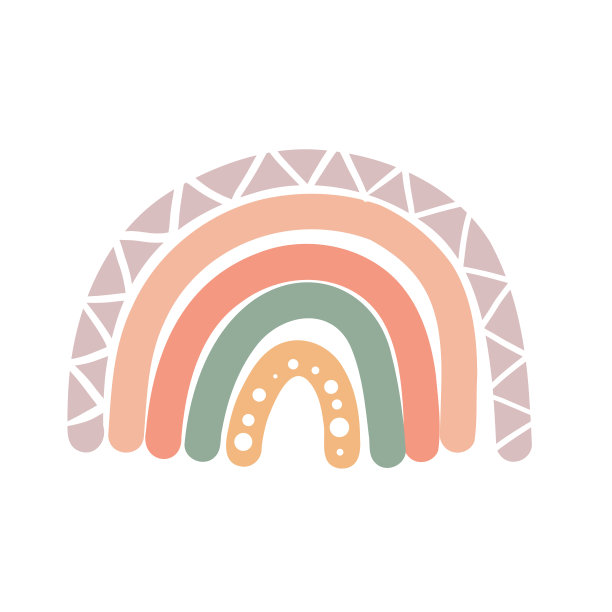 波西米亚风格手绘彩虹。粉彩手绘托儿所现代彩虹海报。可爱的设计婴儿淋浴，孩子的衣服打印，卡片。北欧简约风格。图片下载