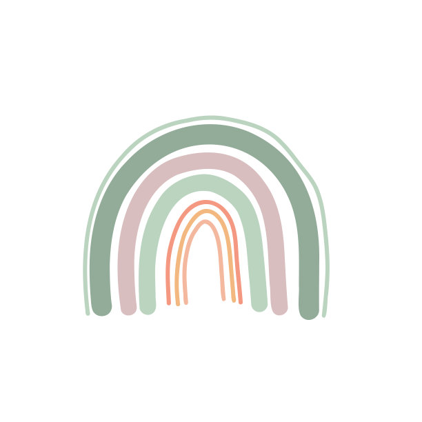 波西米亚风格手绘彩虹。粉彩手绘托儿所现代彩虹海报。可爱的设计婴儿淋浴，孩子的衣服打印，卡片。北欧简约风格。图片下载