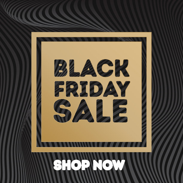 黑色星期五销售横幅金色风格的梯度线背景黑色出售，促进颜色图片下载