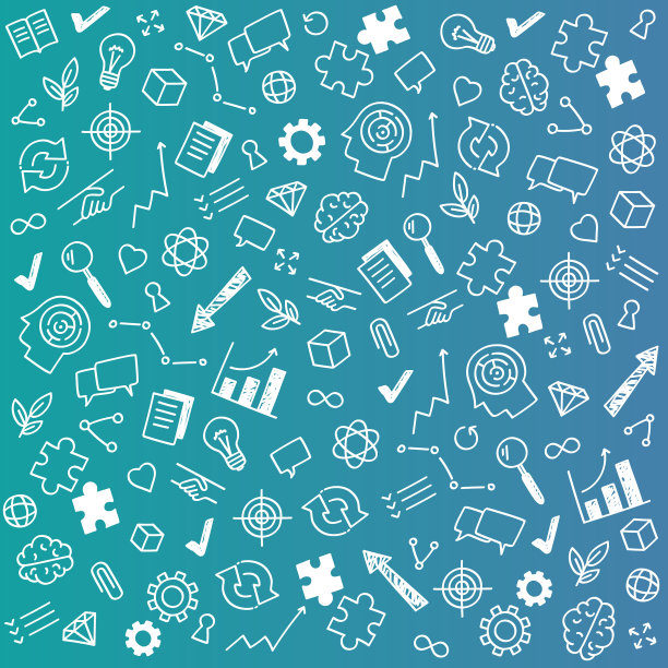 弹性剪辑艺术矢量白色图标在蓝色梯度背景图片下载