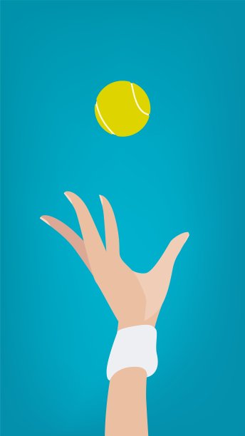 女子网球发球瞬间，比赛中抛球的矢量图图片下载