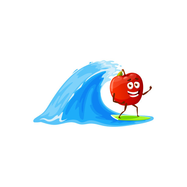夏季水果苹果冲浪板冲浪运动图片下载
