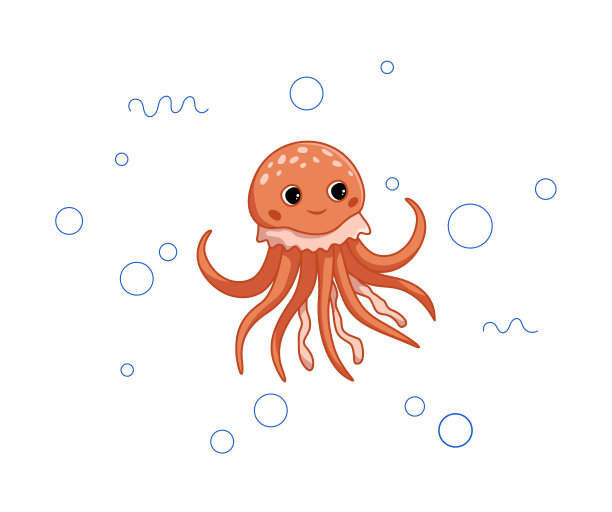 橙色章鱼水下图片下载