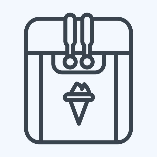 图标冰淇淋机。适用于厨房电器标志。行风格。简单的设计可编辑。设计模板向量。简单的说明图片下载