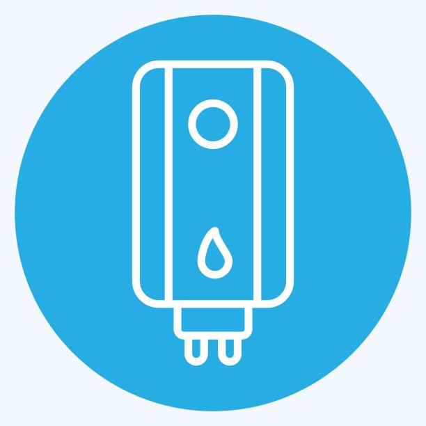图标热水器。适用于厨房电器标志。蓝眼睛的风格。简单的设计可编辑。设计模板向量。简单的说明图片下载