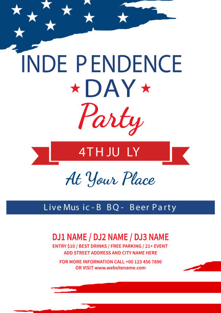独立日派对海报设计图片下载