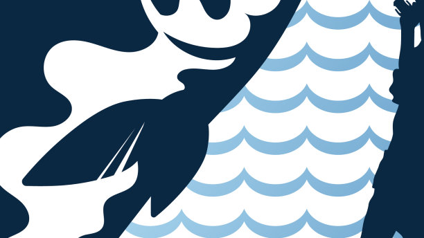 渔夫和鱼儿为了诱饵而跳跃图片下载