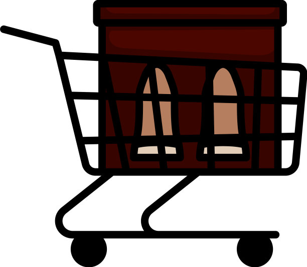 购物车与鞋在盒子图标图片下载