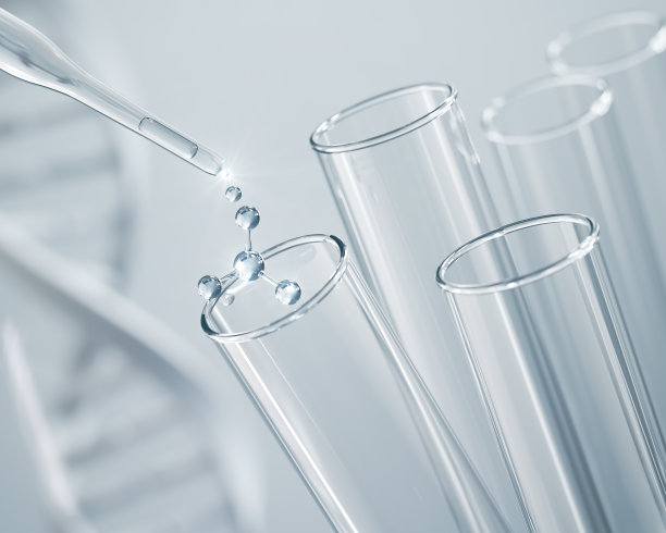 液体分子化妆品吸管，基因研究和科学概念，医学化学实验室，3d渲染。图片下载