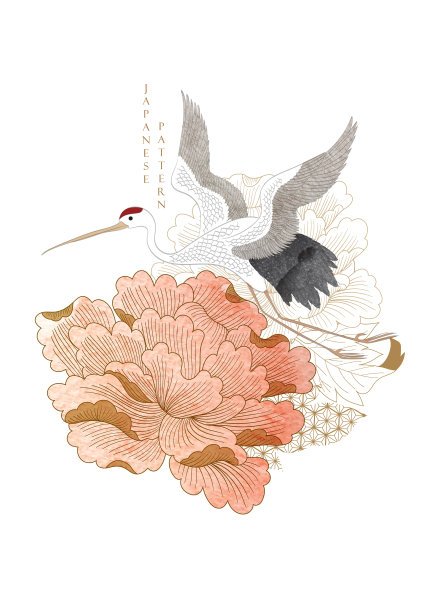 日本花卉水彩背景图片下载