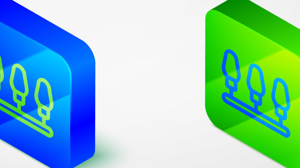 圣诞彩灯图标孤立在等距线上图片下载