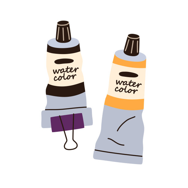 水彩画用水彩画包装管图片下载