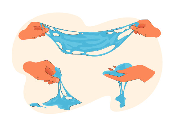 手在玩蓝色的黏液图片下载