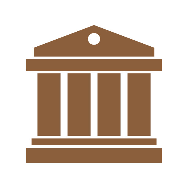 Eps10棕色银行固体图标图片下载