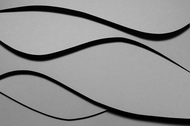 碳灰色抽象几何背景与苍蝇水平阶梯曲线波与阴影丰富的最小商业风格的卡片，海报，传单，文本，顶部视图。图片下载