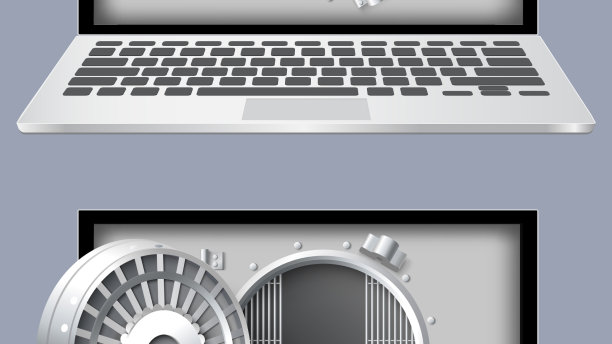 电脑安全笔记本电脑和安全屏幕图片下载