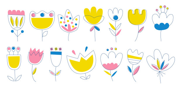 春天欢快集郁金香时髦画图片下载