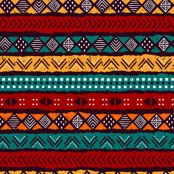 手绘抽象无缝图案民族图片下载