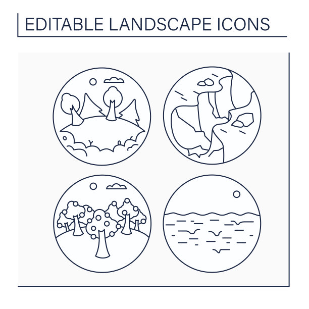 景观线图标集合图片下载
