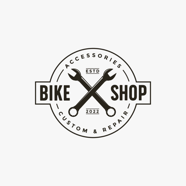 复古自行车店自行车俱乐部标志图片下载
