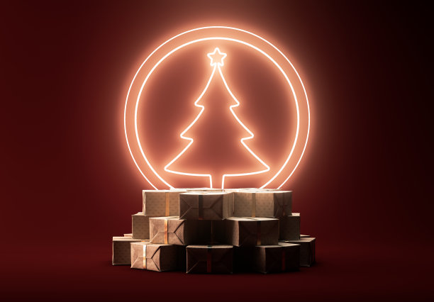 圣诞礼盒和树的象征图片下载