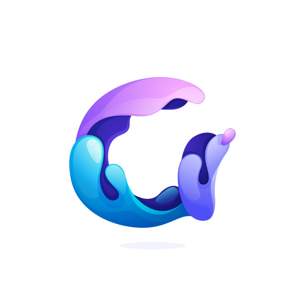 G字母标志带着水波和水滴的纯净图片下载