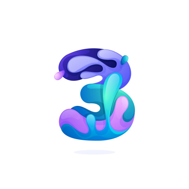 三号标志用水波和水滴纯净图片下载