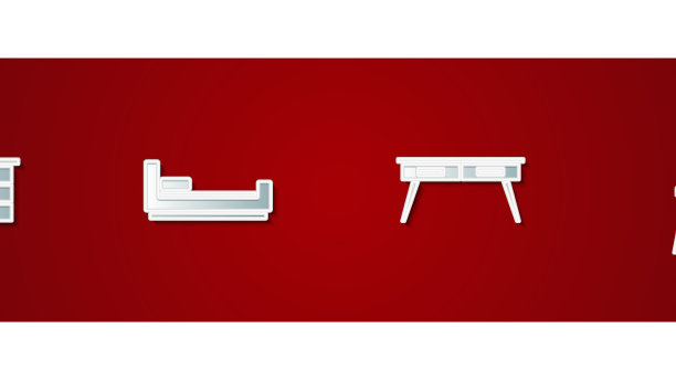 设置办公室书桌床和椅子图标图片下载