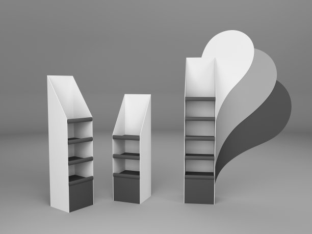 纸板地板展示架，空白空广告站模拟起来图片下载