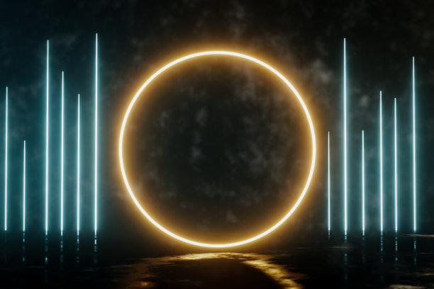 抽象霓虹灯背景3d渲染。图片下载