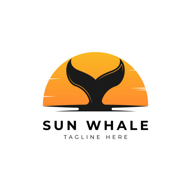 日落日出配鲸尾logo设计图片下载