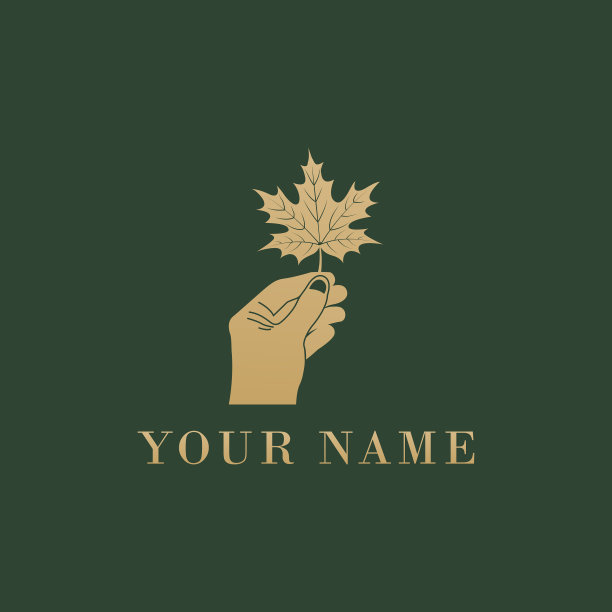手握奢华枫叶标志图片下载