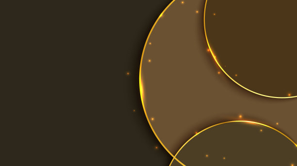 抽象的金色优雅的棕色圆圈上的棕色背景奢华的风格。图片下载