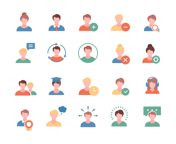 人物彩色图标设置图片下载