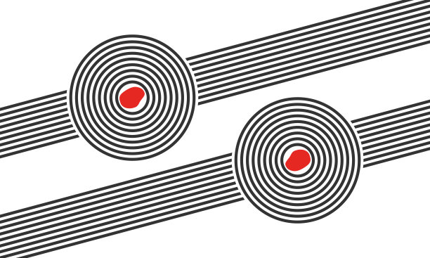 对角线平行线和圆形，禅坐花园顶景或生活平衡矢量插图图片下载