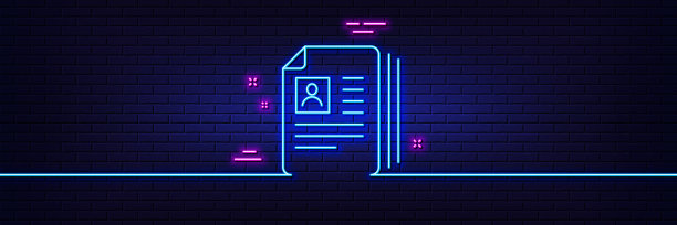 企业招聘行图标简历文件霓虹灯图片下载