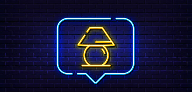 台灯线图标床头灯标志霓虹灯图片下载