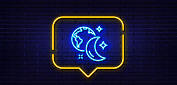 睡眠线图标夜间互联网标志霓虹灯图片下载