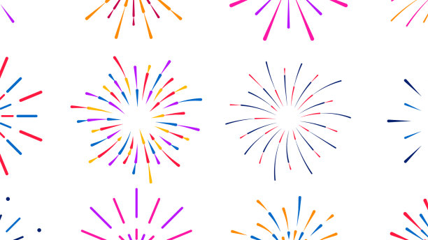 烟花缤纷绽放，为节日平套图片下载