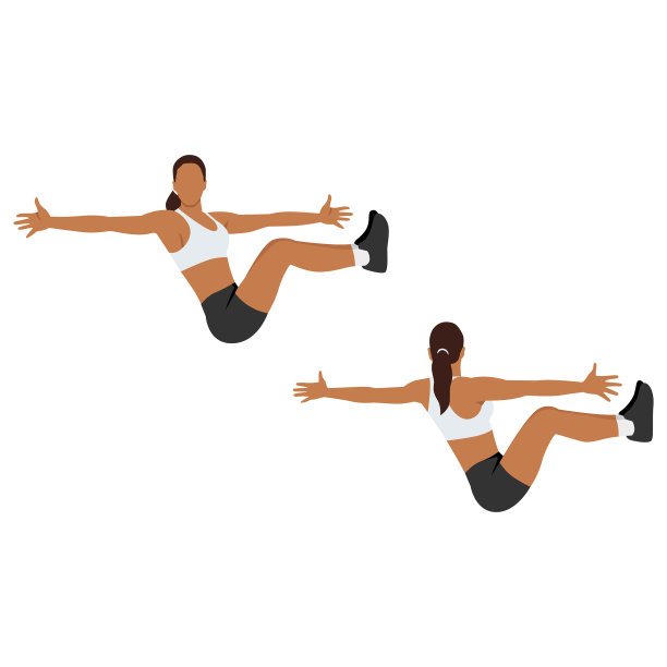 女子做船扭转运动平图片下载