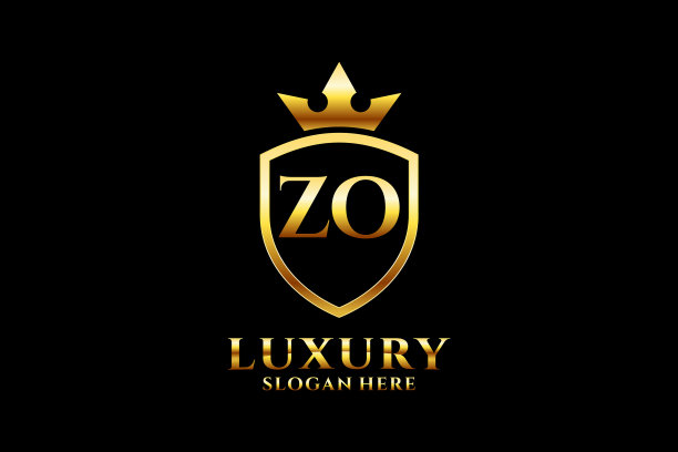 初始zo优雅奢华的字母标志或徽章图片下载