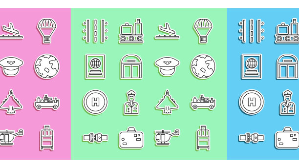 设置线路行李箱机场行李拖车图片下载