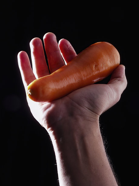 人类手掌中的胡萝卜图片下载