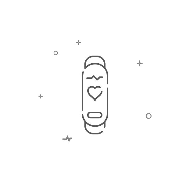 健身手环简单线条图标符号图片下载