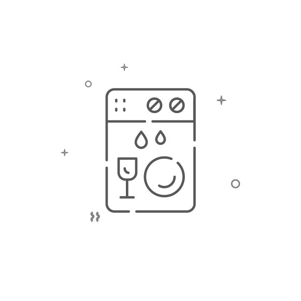 洗碗机简单的线条图标符号图片下载