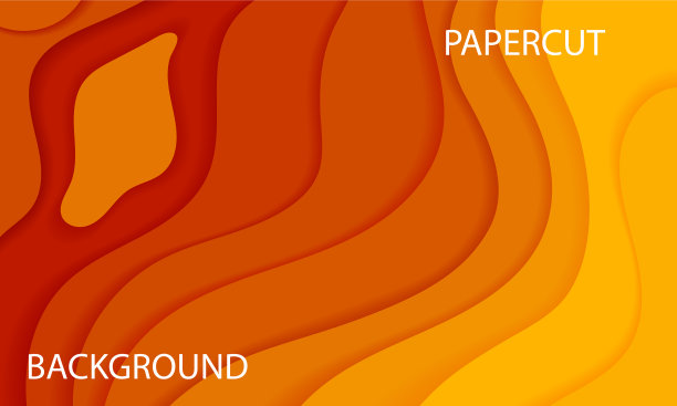 剪纸抽象背景橘色现代图片下载