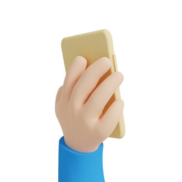 3D渲染手持使用手机，复制空间，模型插图白色背景图片下载